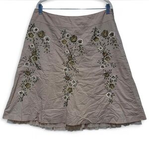 Talbots Floral Embroidered Sequin Skirt Tulle Ruffle Boho Cottagecore Fairy